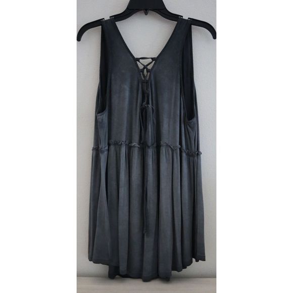 Torrid Women's Plus Sz 2 (2XL 18-20) Nine Iron Gray Lace-Up Babydoll Tank - Picture 2 of 12